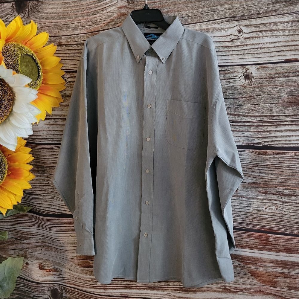 Tri Mountain Mens Long Sleeve Dress Shirt Size: XL Pre-owned